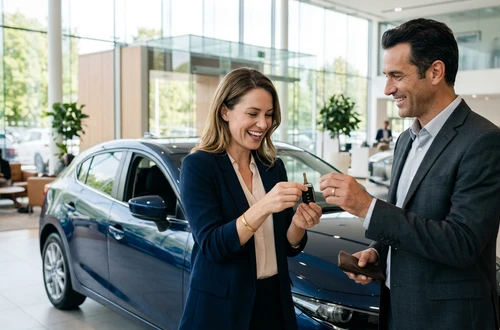 Customer getting answers about their car loan